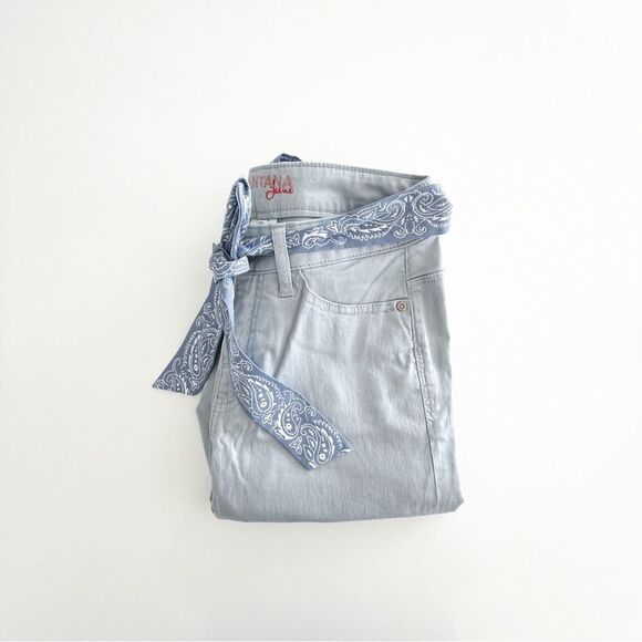 Santana Jeans Tummy Control Light Blue Straight Leg Crop Belted Women's 6 NWT - Picture 11 of 11